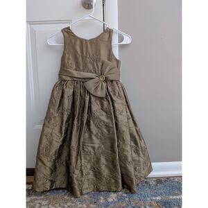 Emily West Dress Embroidered Brown Size 7 Fully Lined